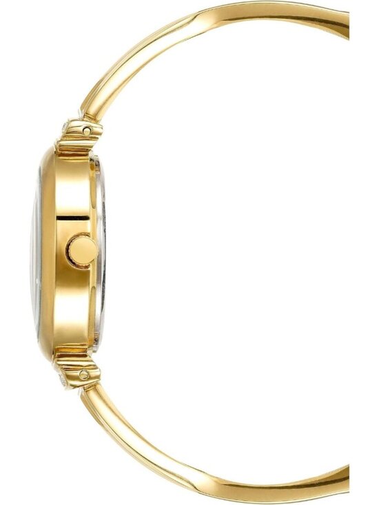 Women\'s Gold Lavender Analog Quartz Premium Crystal Accented Bangle Set Watch main image 5